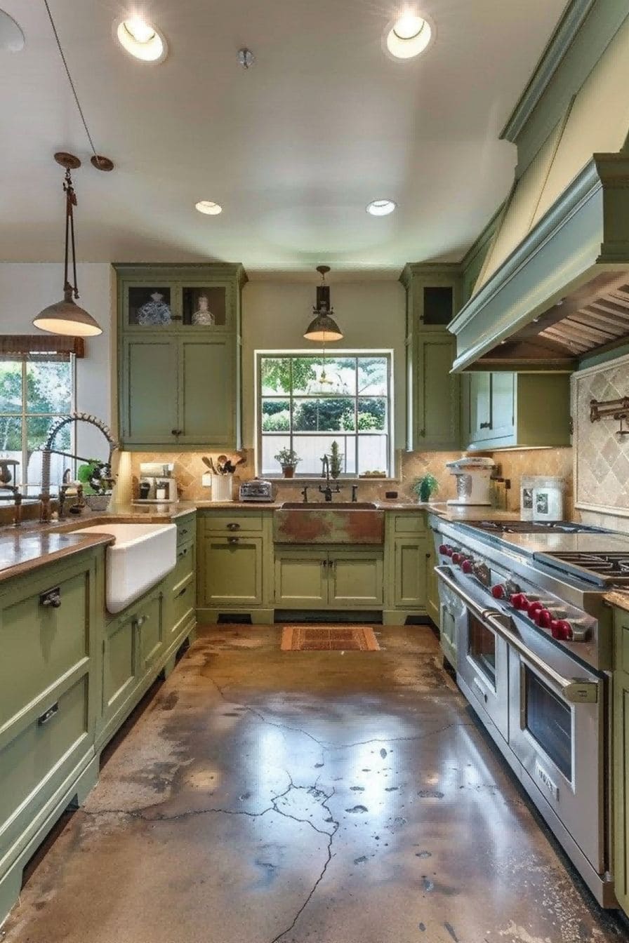 Kitchen With a Unique Shade for Olive Green Kitchen 1710815604 1