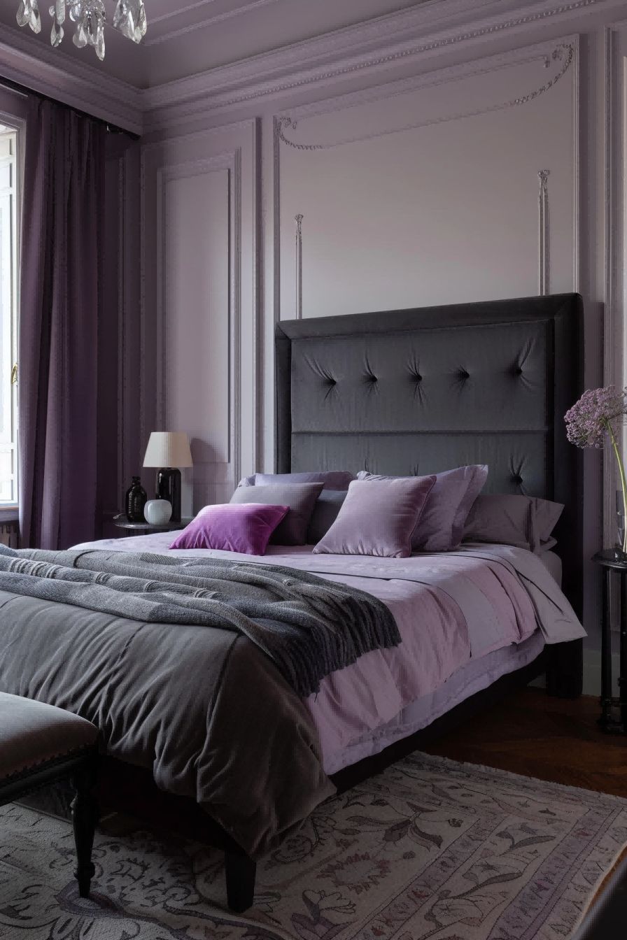 Lavender Gray and Black for Bedroom Color Schemes 1711184012 2