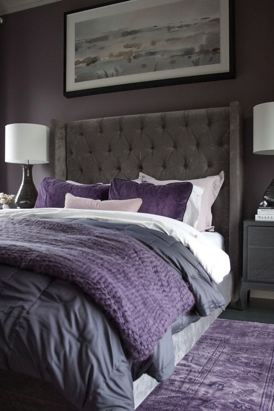 Lavender Gray and Black for Bedroom Color Schemes 1711184012 3