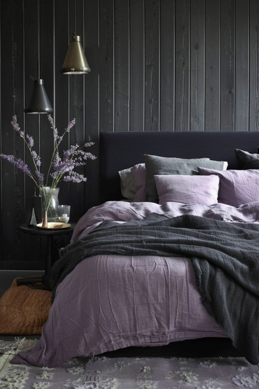 Lavender Gray and Black for Bedroom Color Schemes 1711184012 4