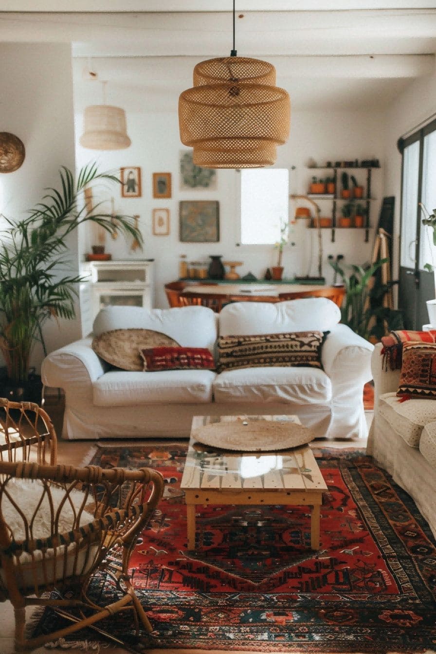 Layer with patterned rugs For Boho Living Room Ideas 1711338696 3