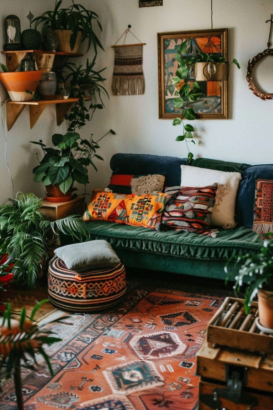 Lean into your artsy eclectic side For Boho Living Ro 1711340035 2