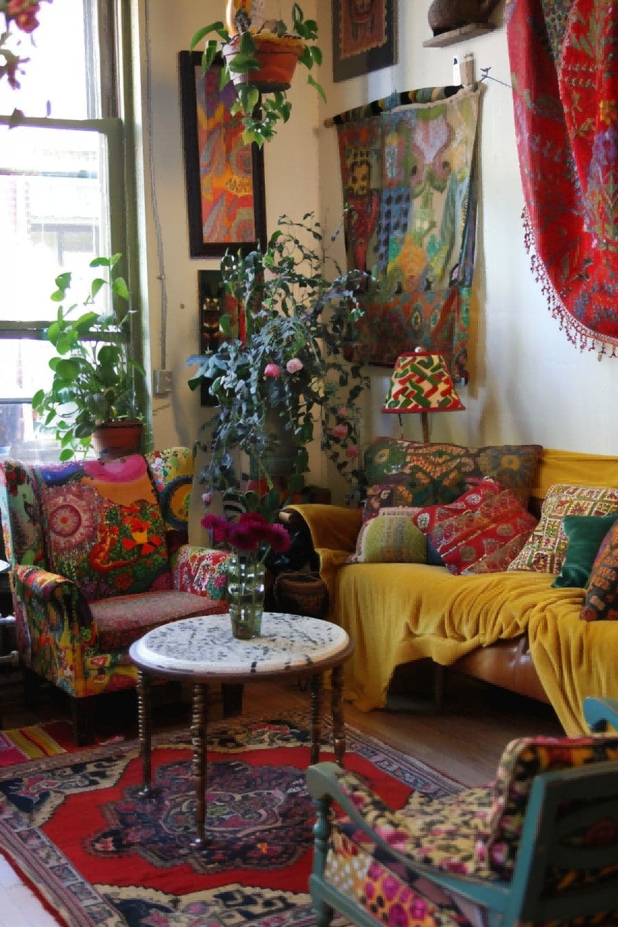 Lean into your artsy eclectic side For Boho Living Ro 1711340035 3