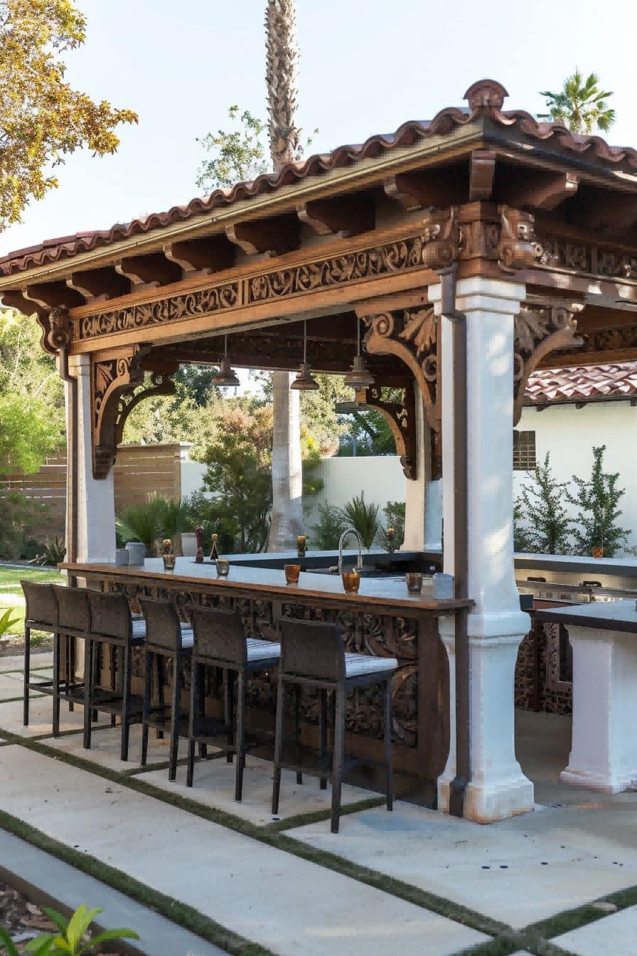 Mediterranean Outdoor Bar and Pavilion With Dining Ar 1710507043 1