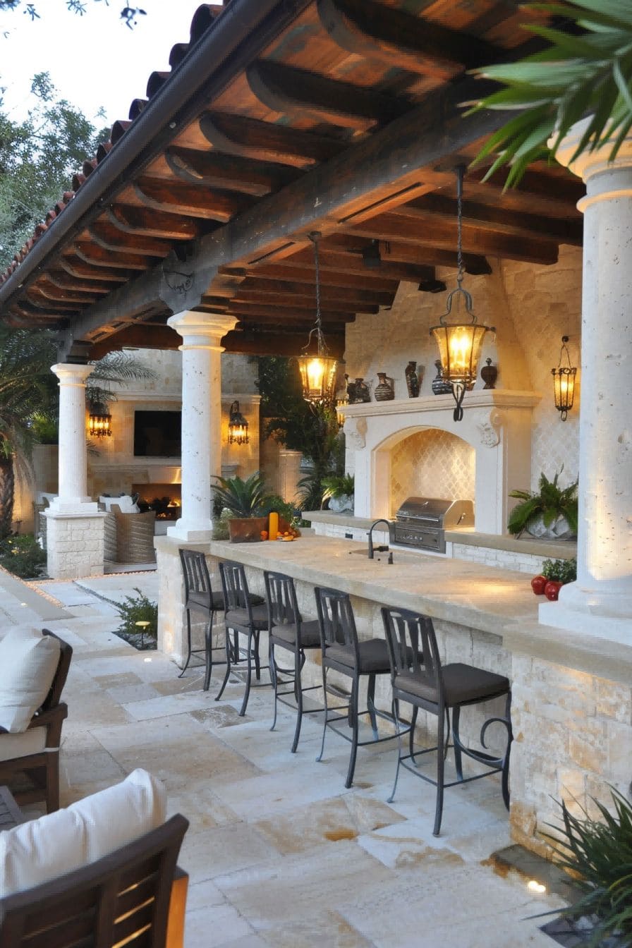 Mediterranean Outdoor Kitchen and Living Space 1710505443 2