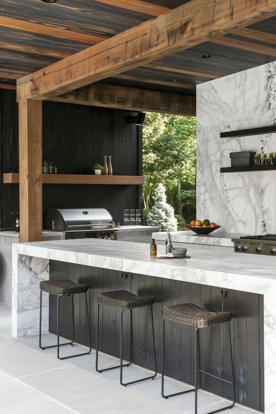 Modern Outdoor Kitchen With Marble Bar 1710507870 2