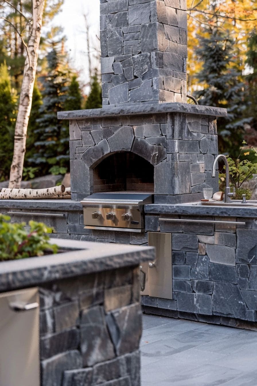 Natural Stone Outdoor Kitchen With Pizza Oven 1710505947 4