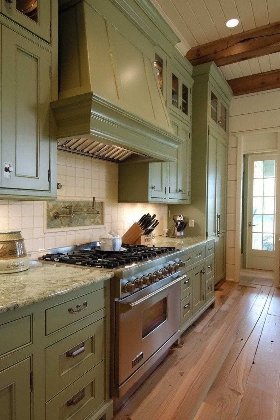Olive Green Cabinets for Olive Green Kitchen 1710821717 4