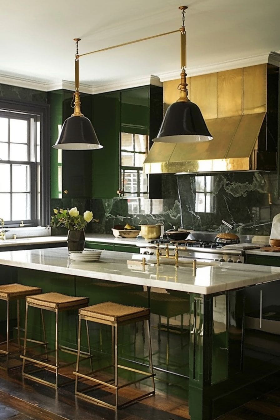 Olive Green and Brass for Olive Green Kitchen 1710822921 1