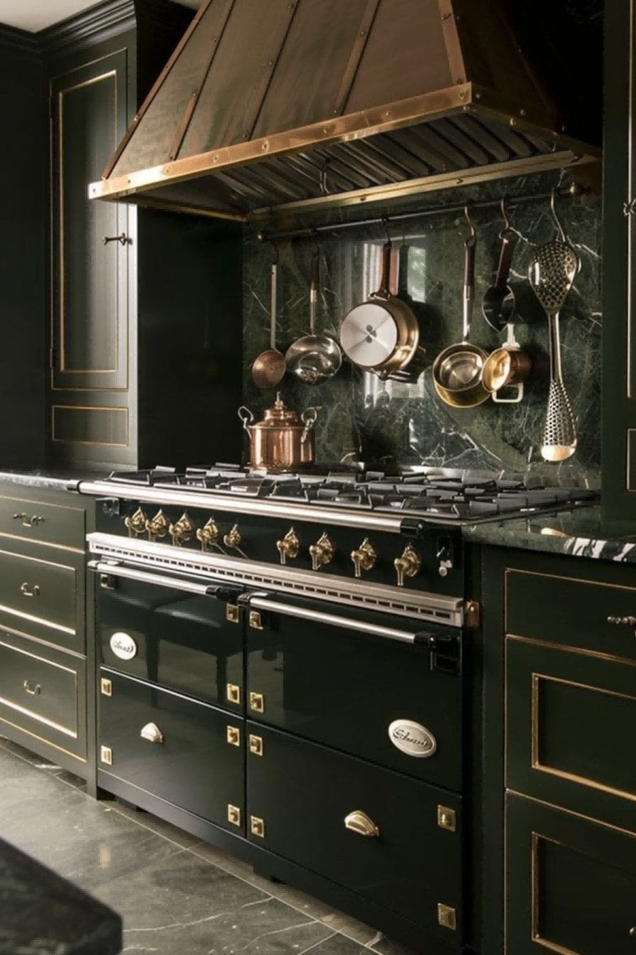 Olive Green and Brass for Olive Green Kitchen 1710822921 3
