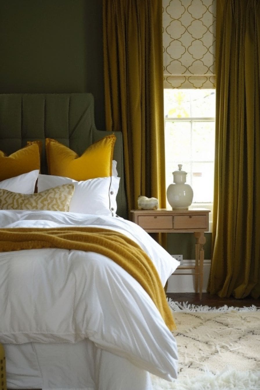 Olive White and Mustard for Bedroom Color Schemes 1711200219 4