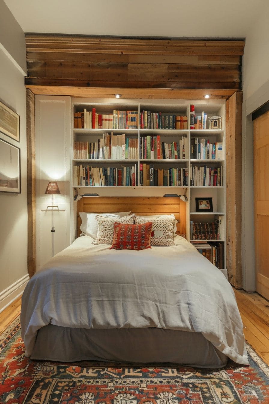 Opt for a bookcase headboard For Small Bedroom 1709809774 1