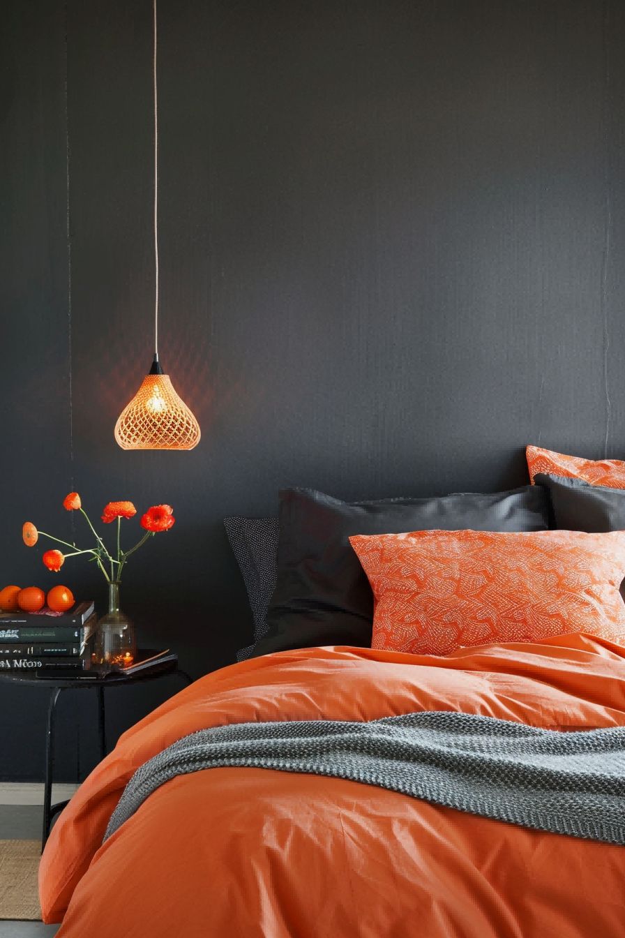 Orange and Charcoal for Bedroom Color Schemes 1711200991 3
