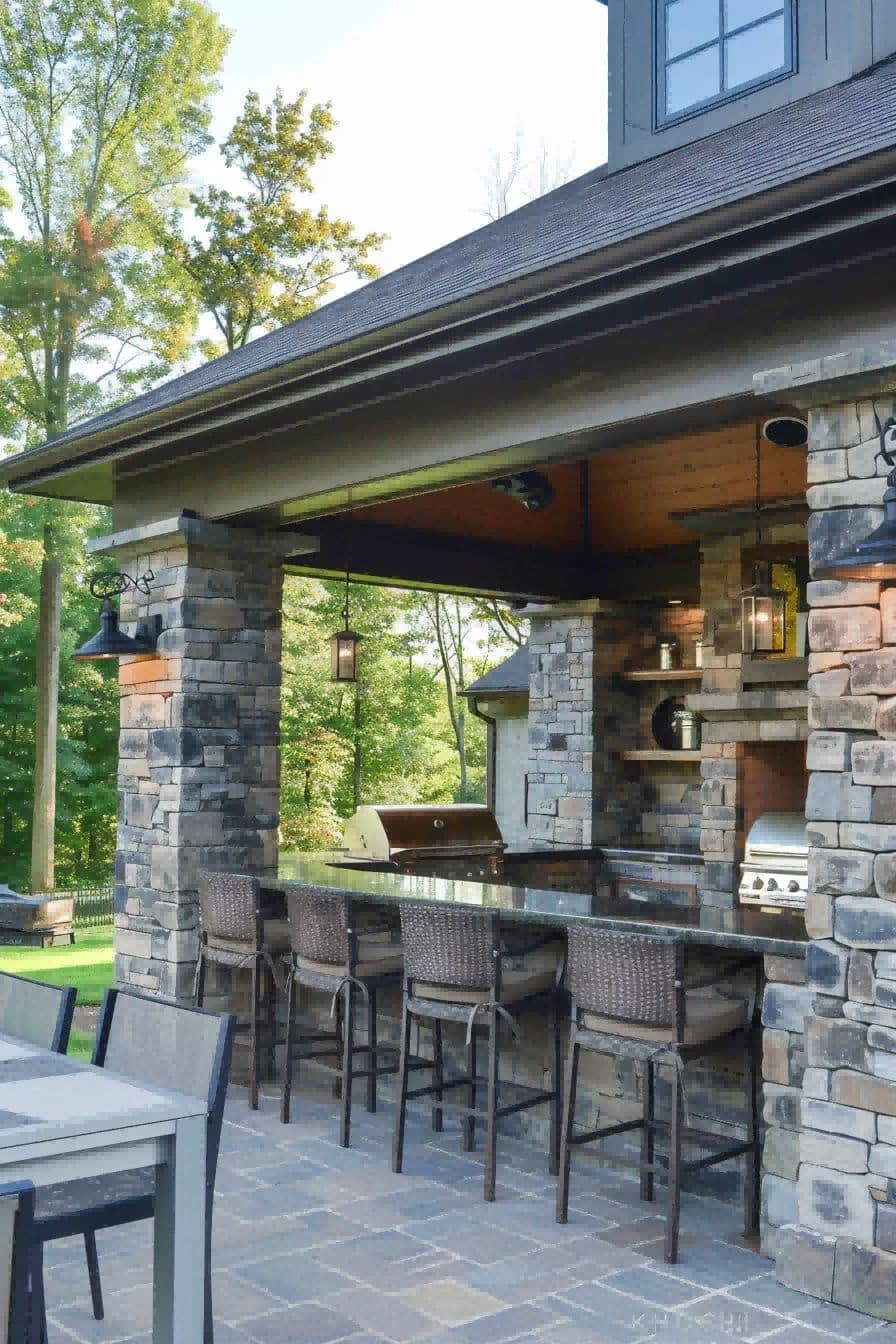 Outdoor Kitchen With Stone Columns 1710503823 4