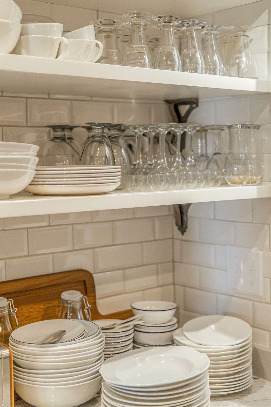 Pair Open Shelves With Tile for Kitchen Shelf 1710428954 1