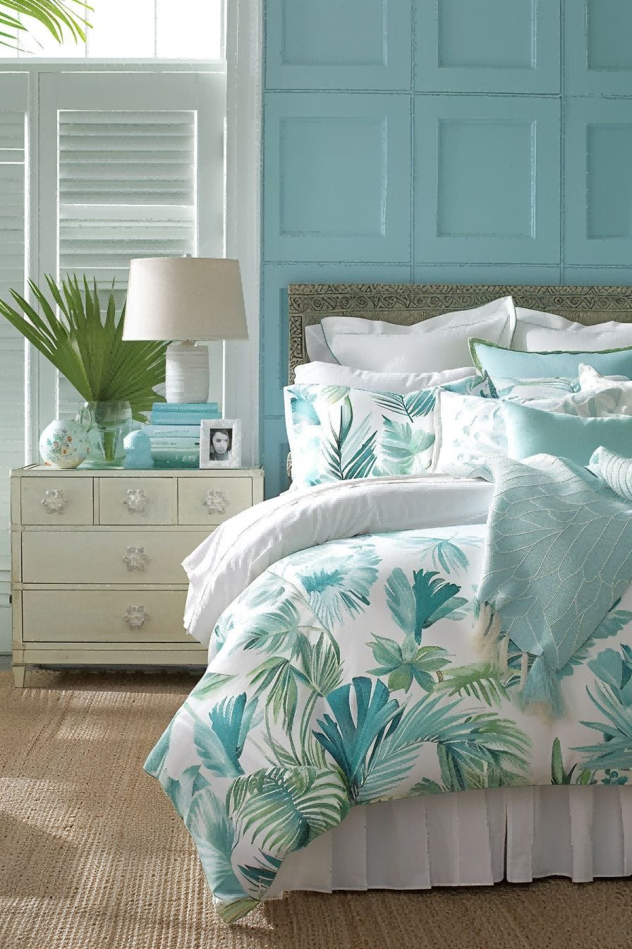 Pale Azure Cabana White Tropic Accents for Bedroom 1711190711 3