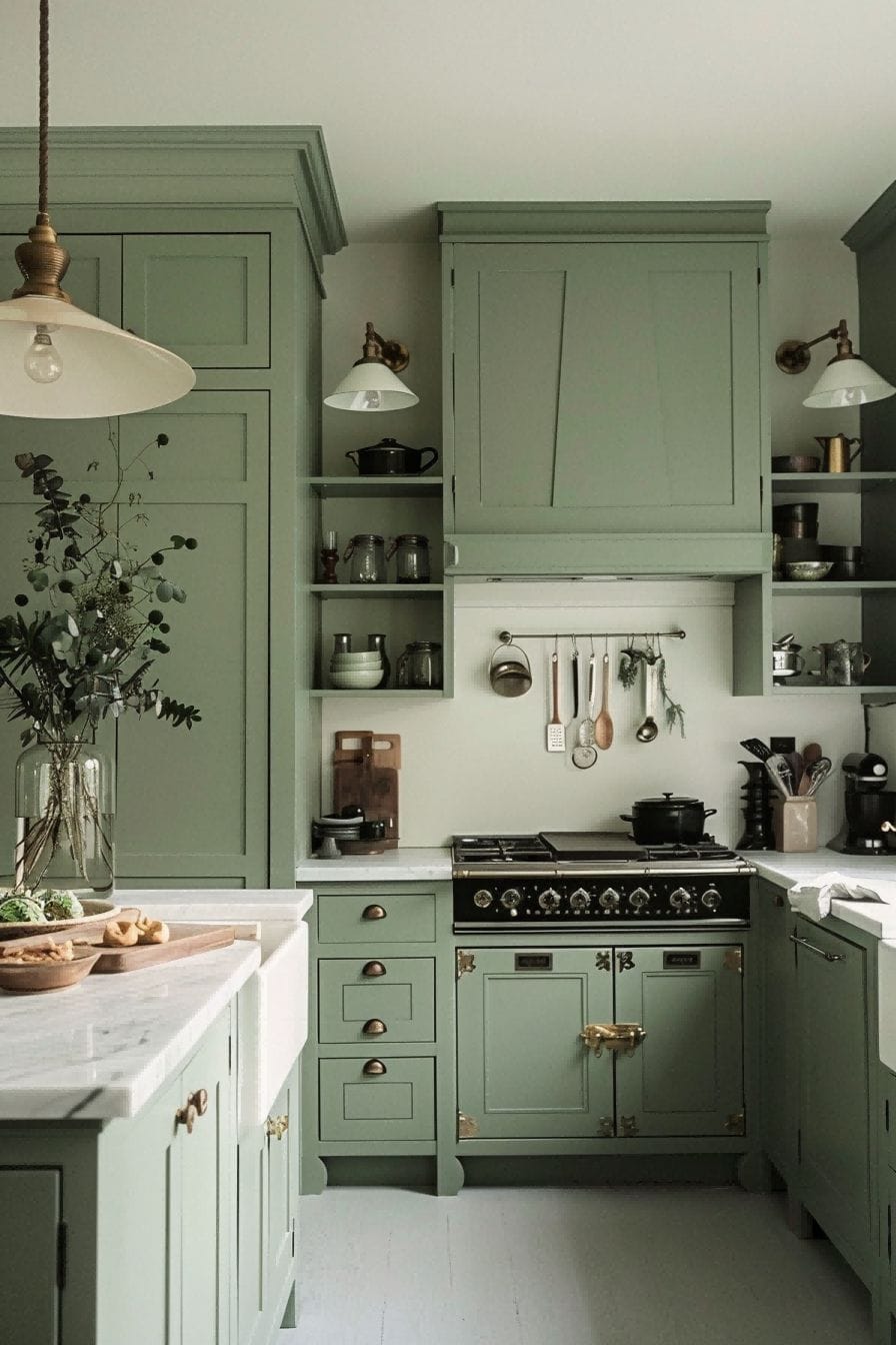 Pastel Mint Green Cabinets for Olive Green Kitchen 1710822462 1