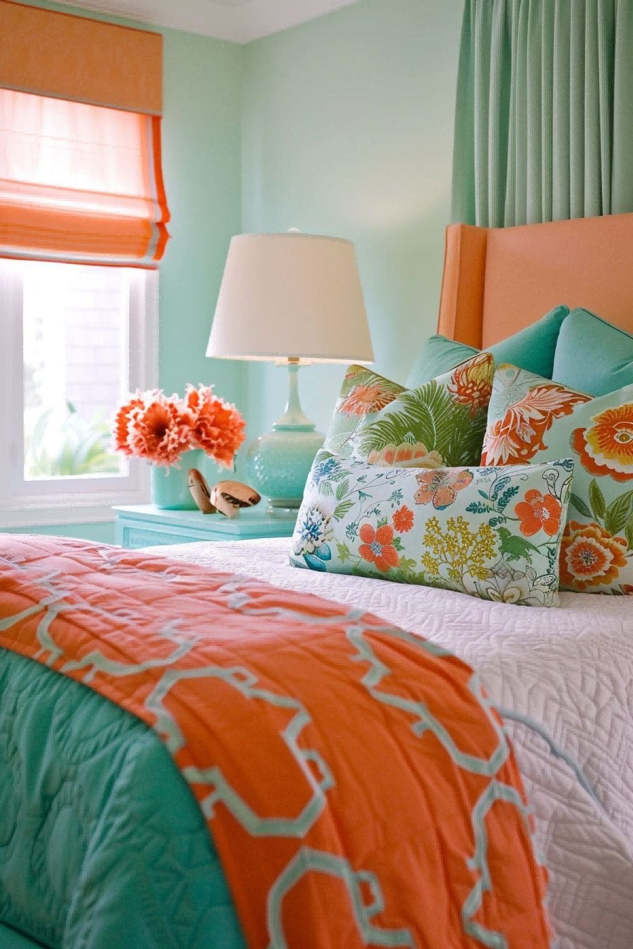 Peach Teal and Green for Bedroom Color Schemes 1711183911 2