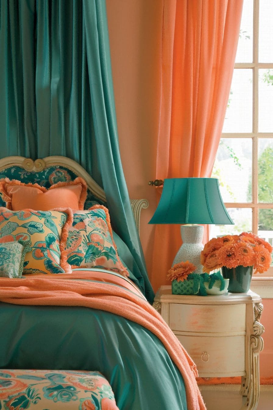 Peach Teal and Green for Bedroom Color Schemes 1711183911 3