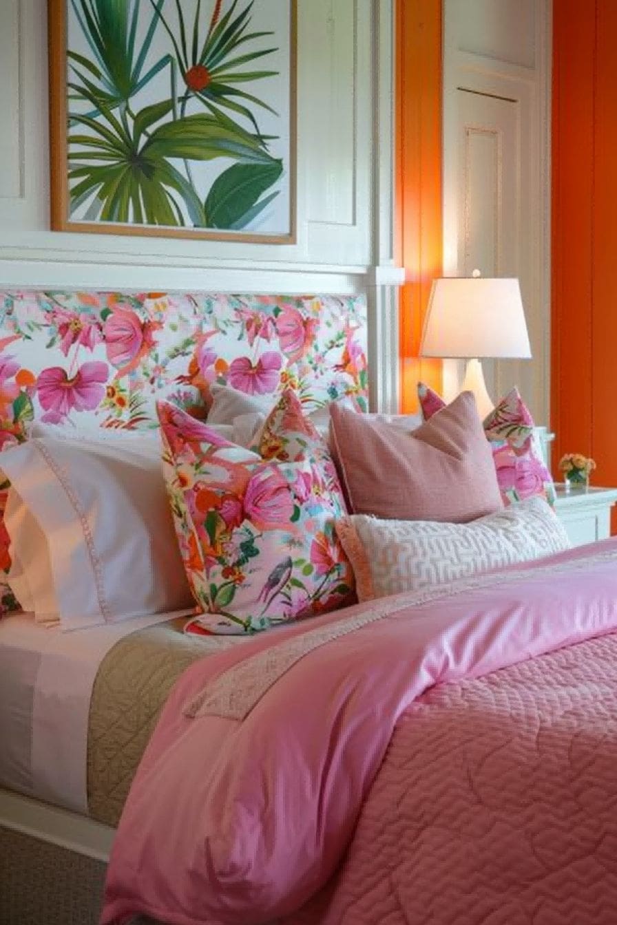 Pink Orange and White for Bedroom Color Schemes 1711199194 1