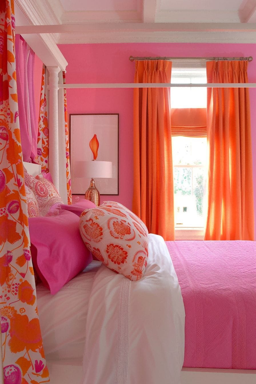 Pink Orange and White for Bedroom Color Schemes 1711199194 2