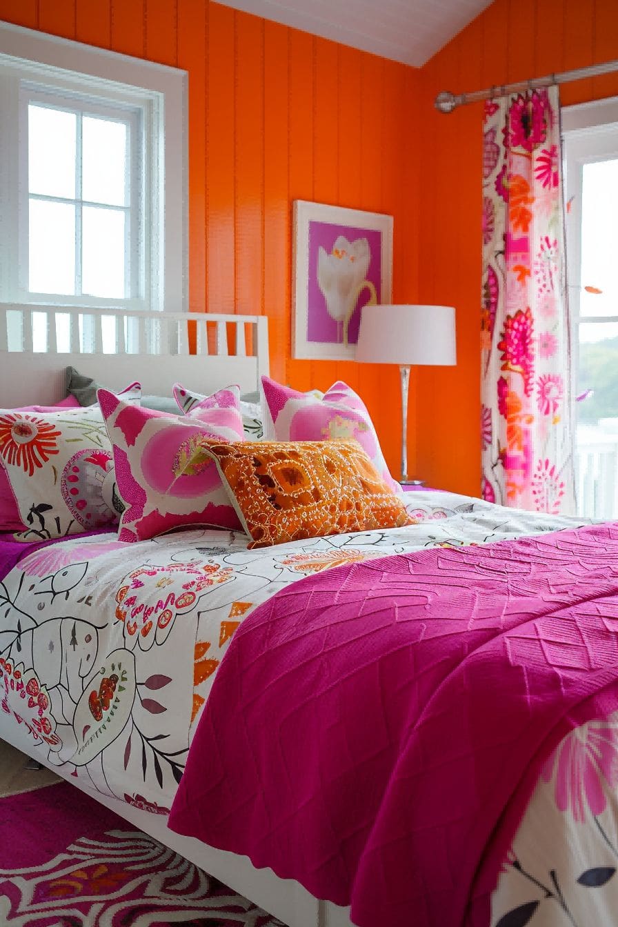 Pink Orange and White for Bedroom Color Schemes 1711199194 3
