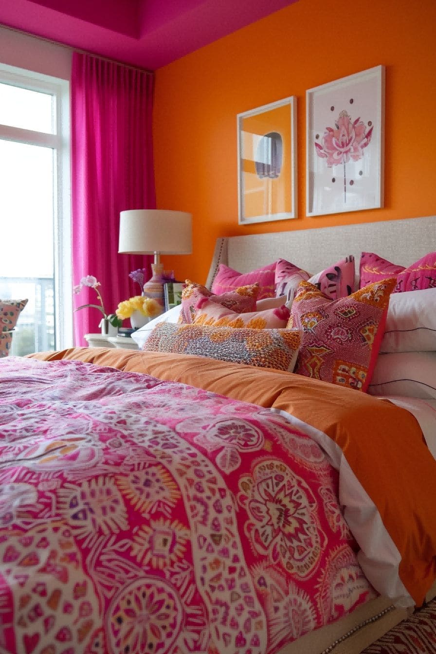 Pink Orange and White for Bedroom Color Schemes 1711199194 4