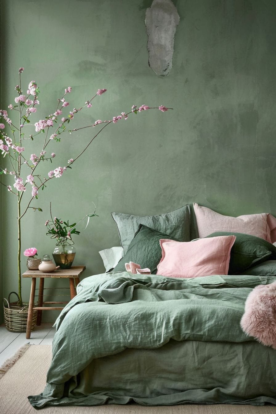 Pink and Muted Green for Bedroom Color Schemes 1711198652 3