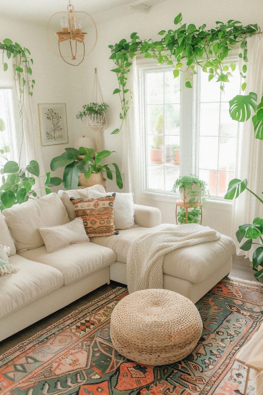 Plants Galore For Boho Living Room Ideas 1711331491 4