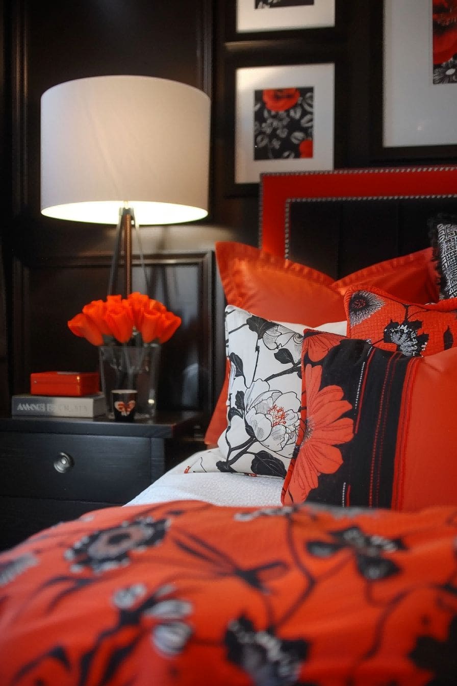 Poppy Red Orange Black for Bedroom Color Schemes 1711187945 2
