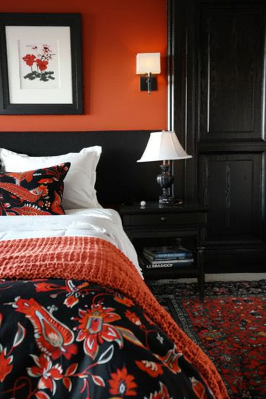 Poppy Red Orange Black for Bedroom Color Schemes 1711187945 4