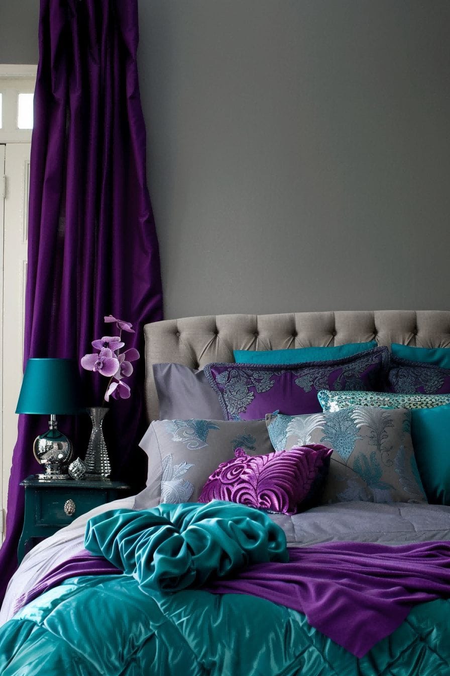 Purple Teal and Gray for Bedroom Color Schemes 1711200473 2