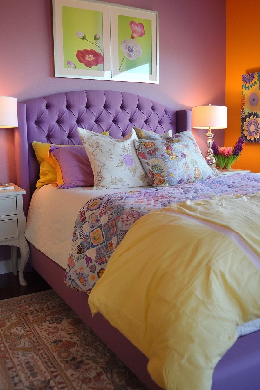 Purple Yellow and Peach for Bedroom Color Schemes 1711186322 4