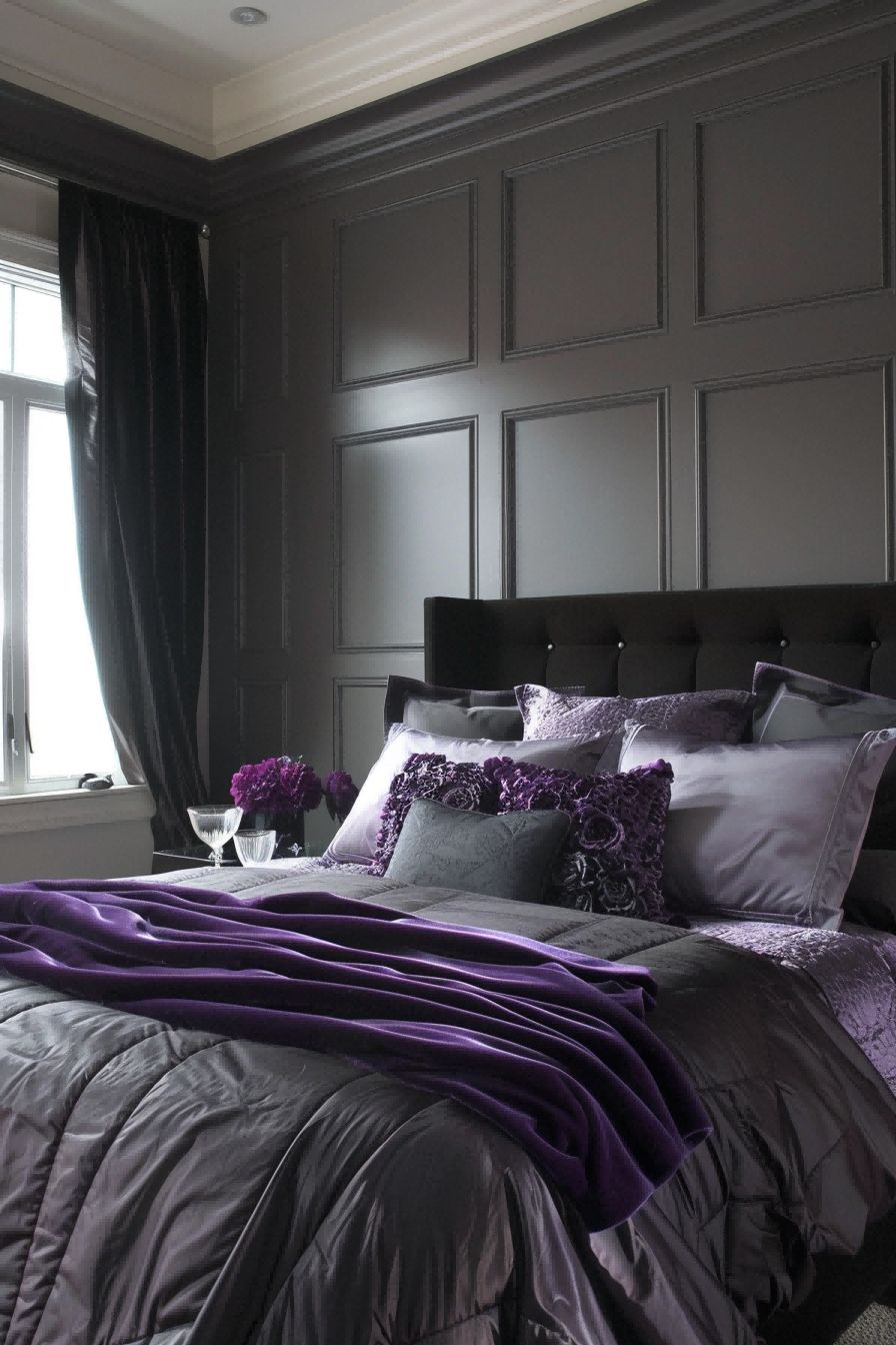 Purple and Charcoal for Bedroom Color Schemes 1711201771 1