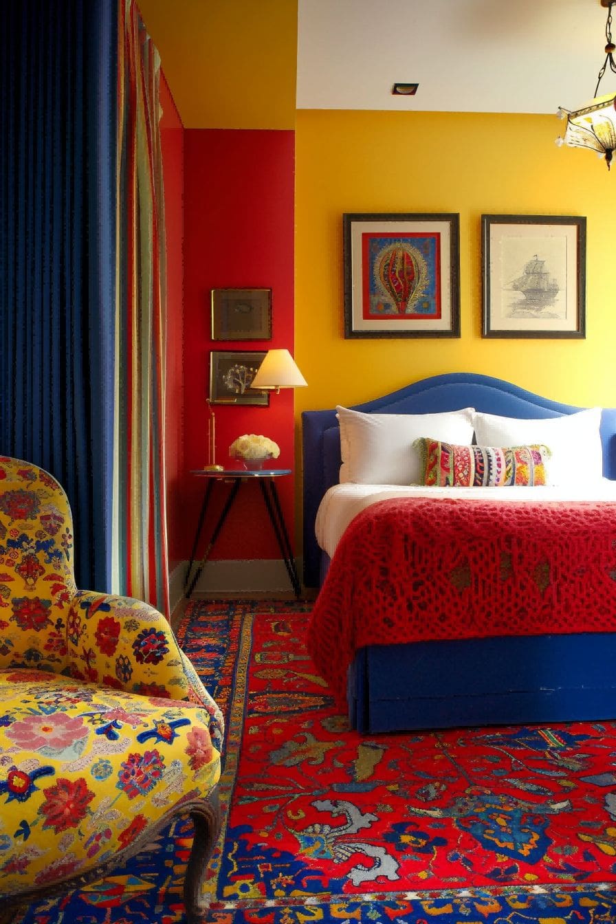 Red Blue and Yellow for Bedroom Color Schemes 1711200657 3