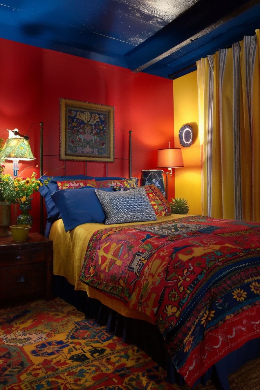 Red Blue and Yellow for Bedroom Color Schemes 1711200657 4