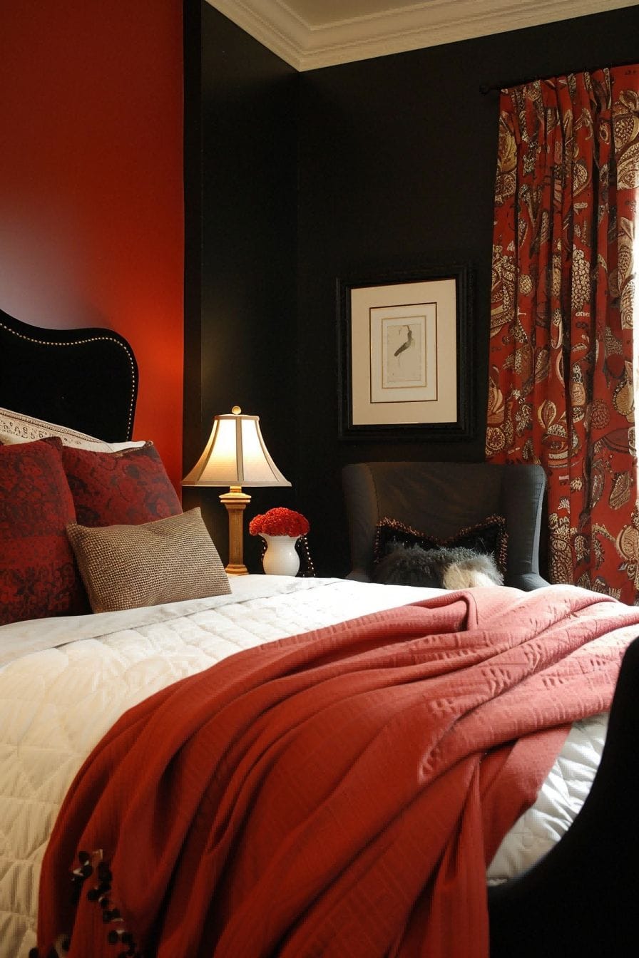Red Rust Creams and Black for Bedroom Color Schemes 1711183076 2