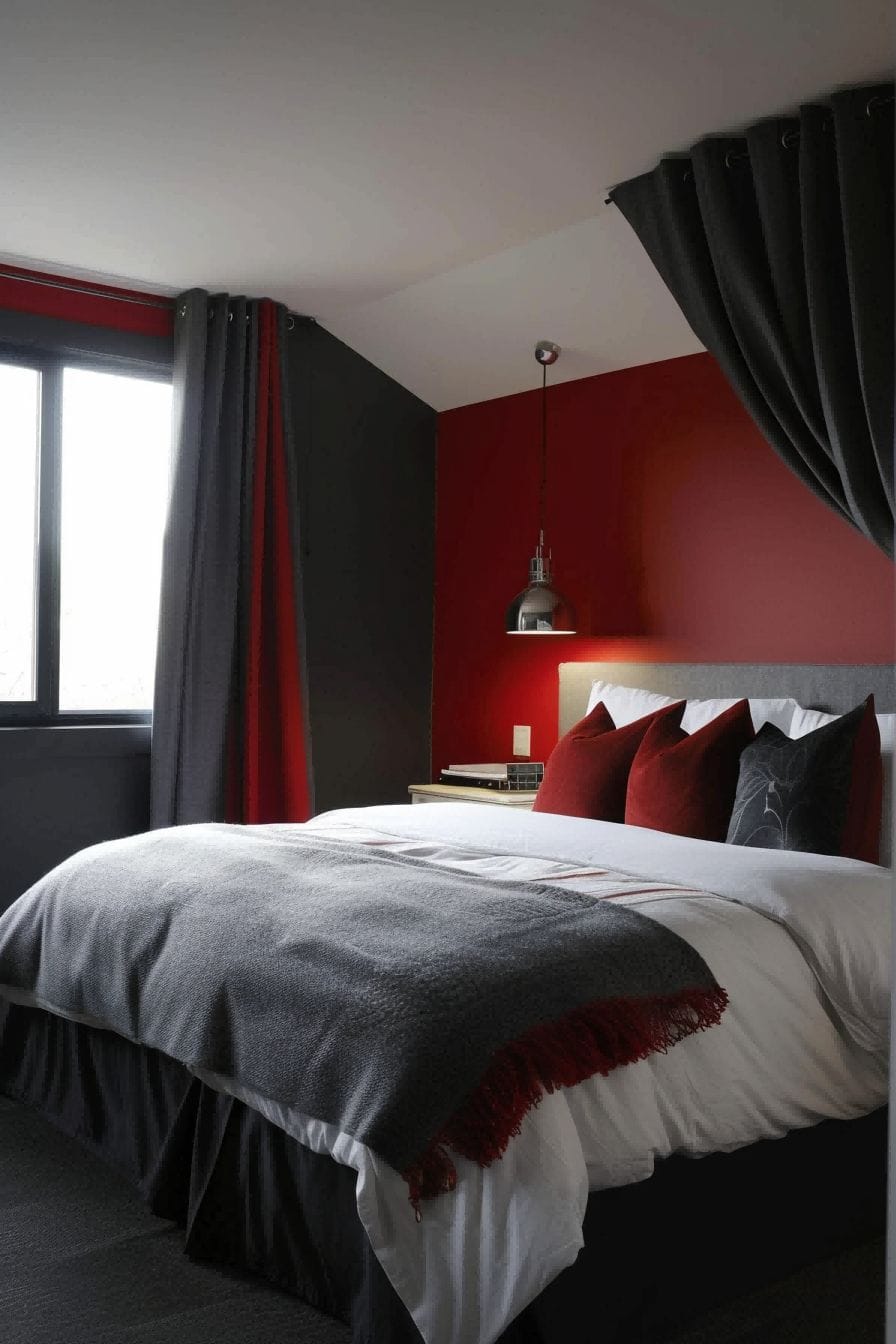 Red and Gray for Bedroom Color Schemes 1711201439 2