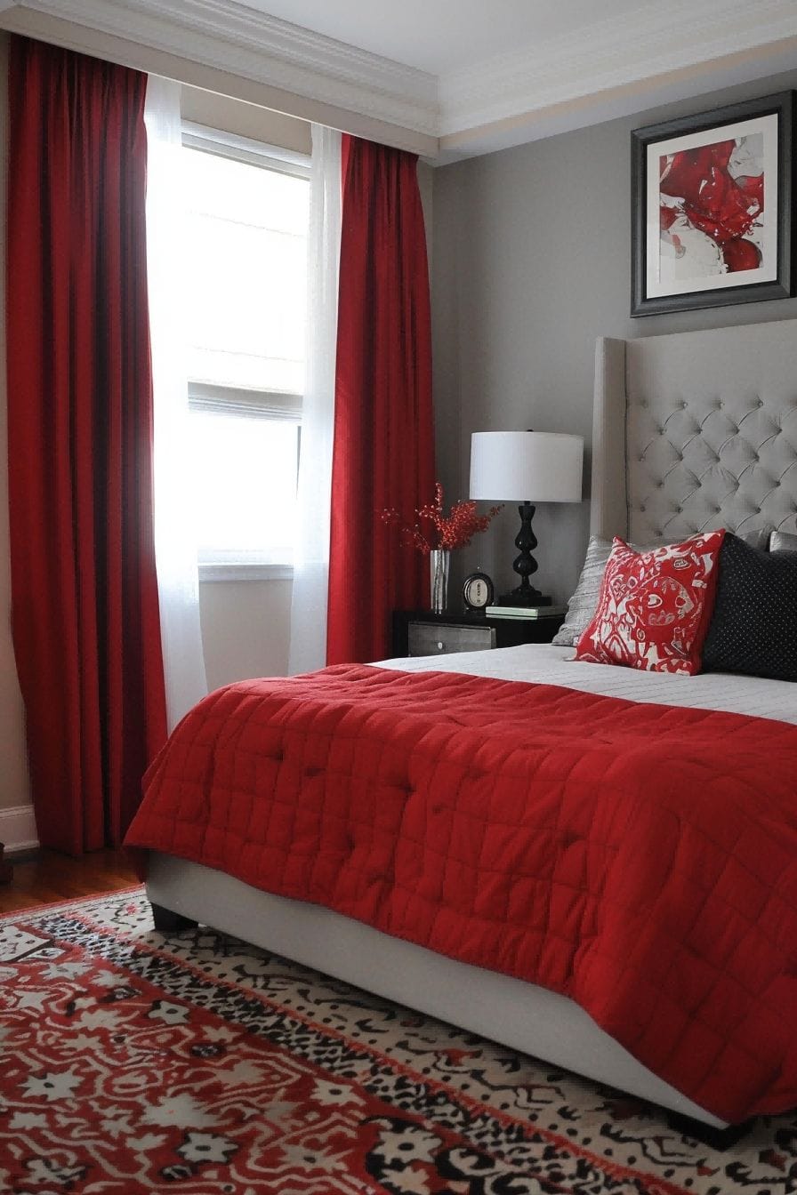 Red and Gray for Bedroom Color Schemes 1711201439 4