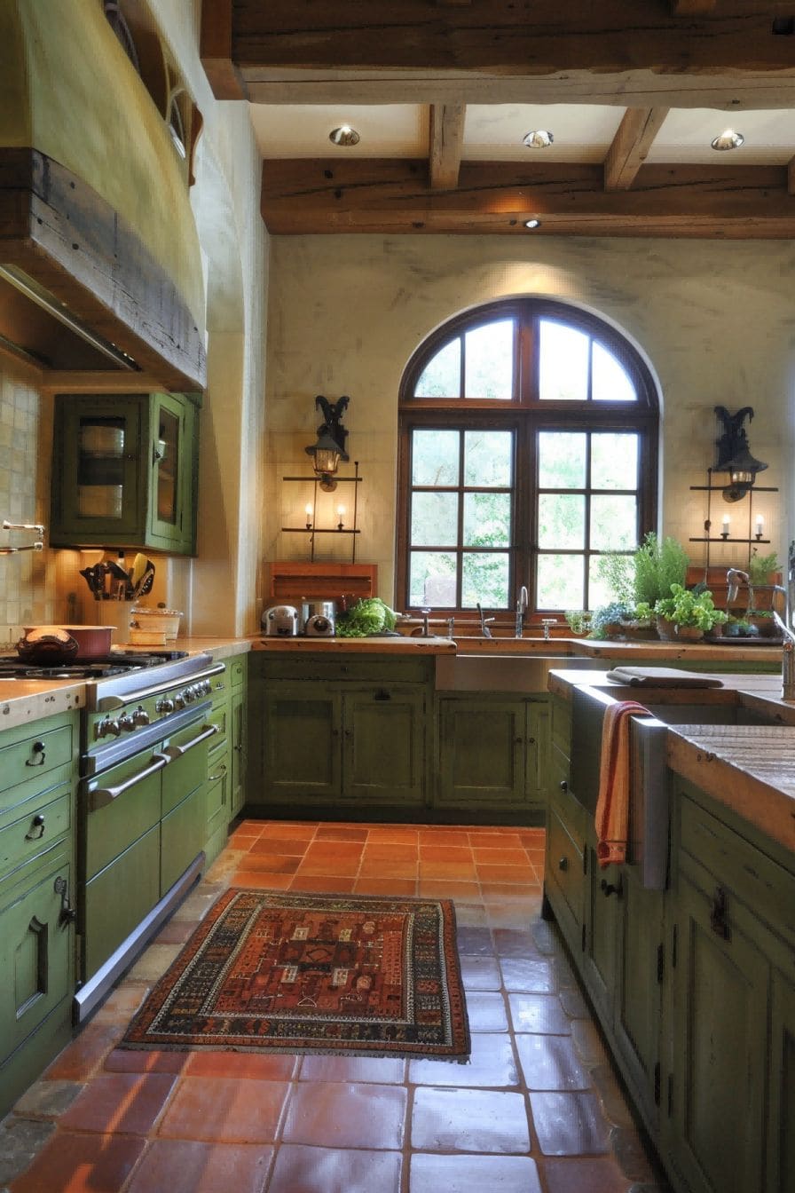 Rustic Green Kitchen for Olive Green Kitchen 1710818711 2