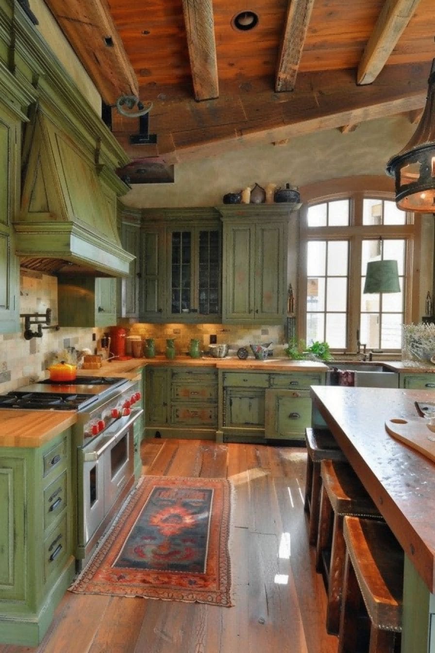 Rustic Green Kitchen for Olive Green Kitchen 1710818711 3