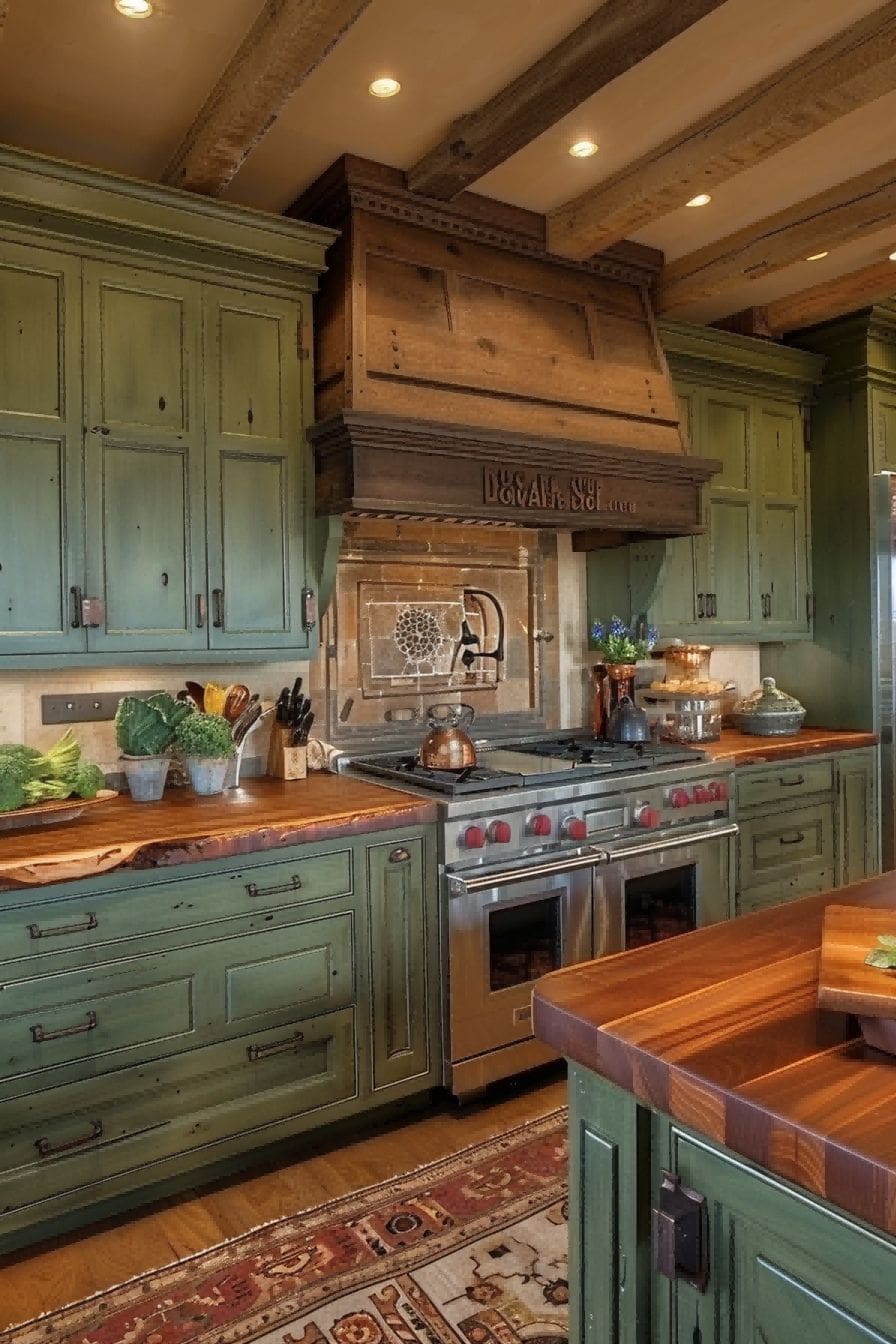 Rustic Green Kitchen for Olive Green Kitchen 1710818711 4