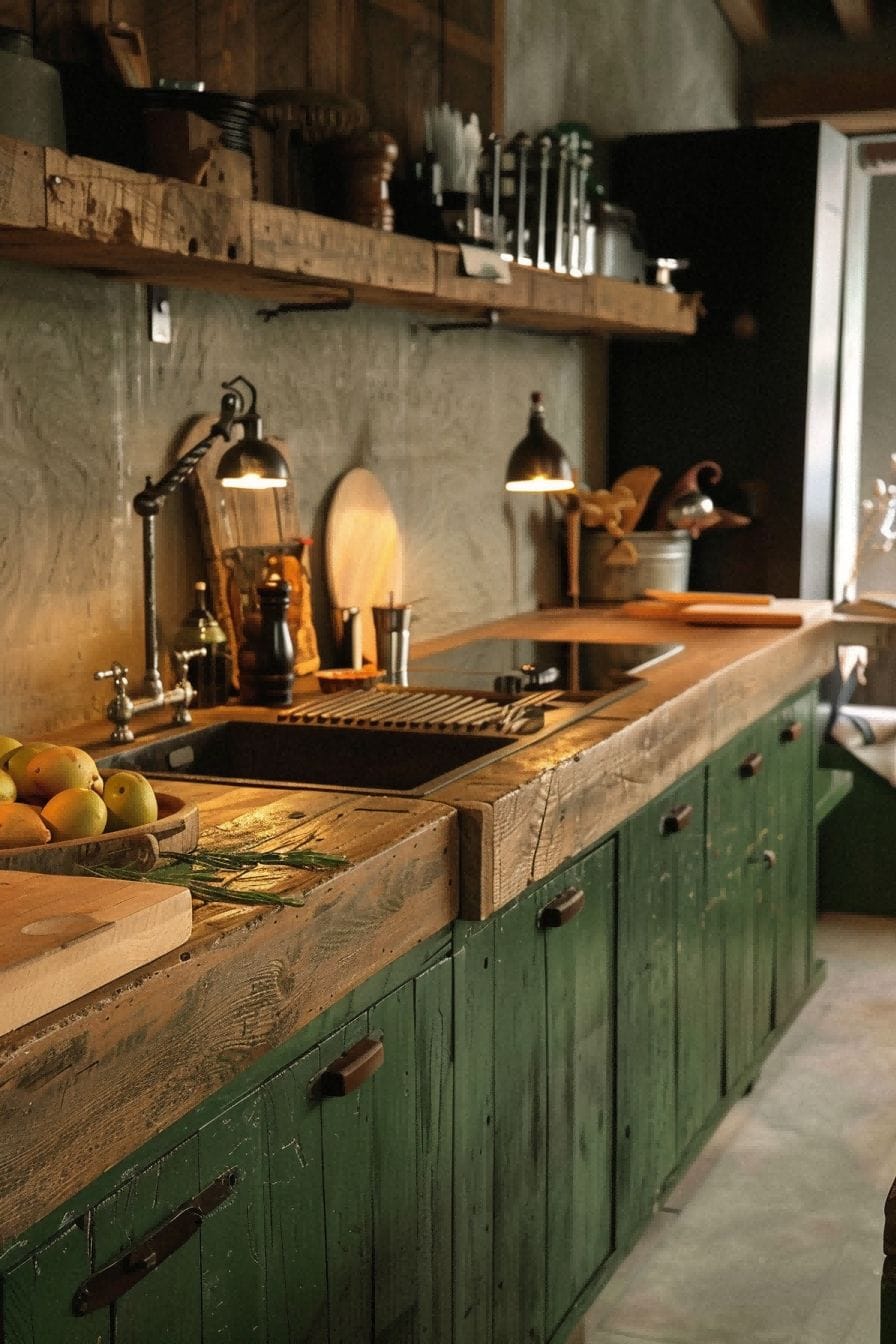 Rustic Olive Green and Reclaimed Wood for Olive Green 1710817394 4