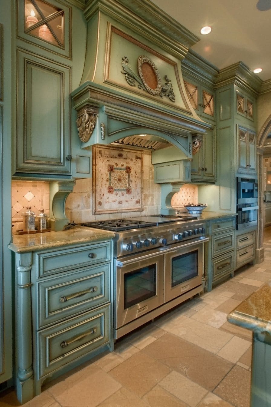 Seafoam Green Cabinets for Olive Green Kitchen 1710817086 3