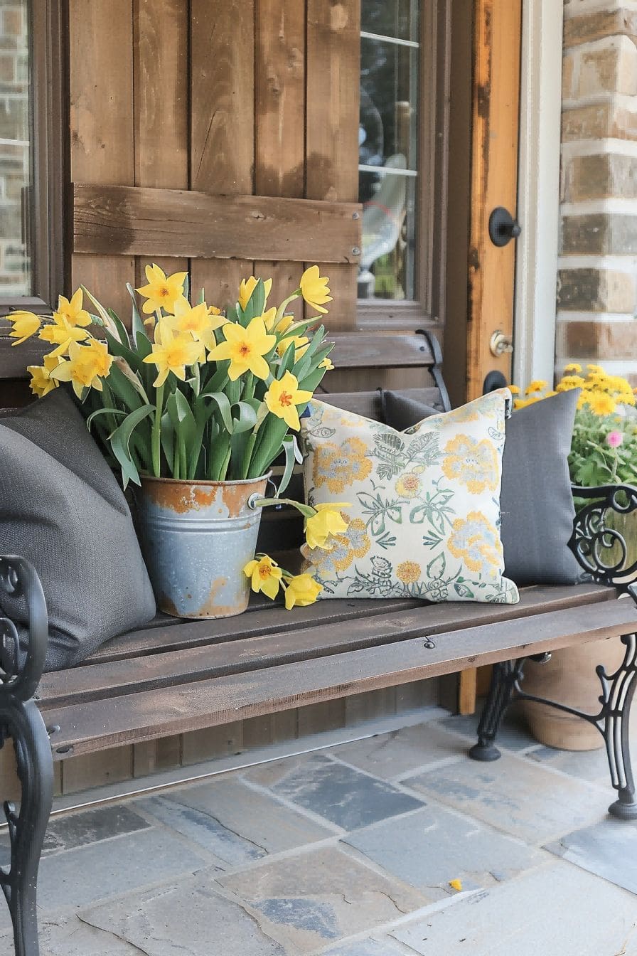 Squeeze in a Small Bench for Spring Porch Decor 1709911291 1