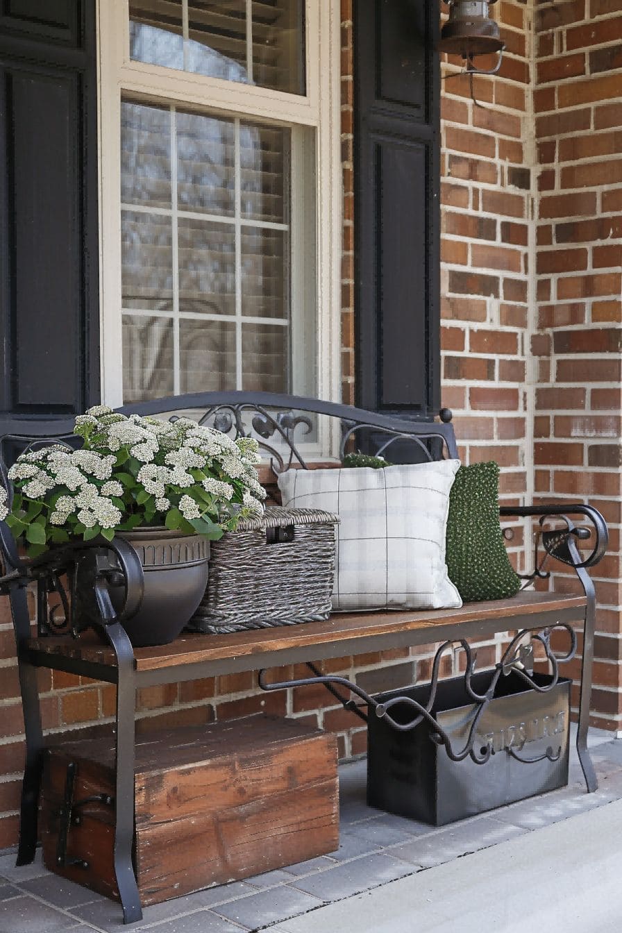 Squeeze in a Small Bench for Spring Porch Decor 1709911291 2