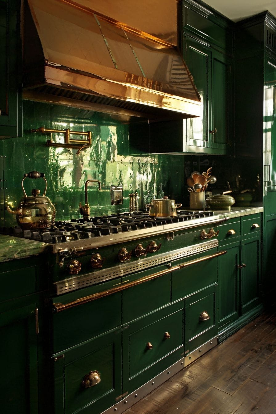 Statement Green and Gold for Olive Green Kitchen 1710820227 3
