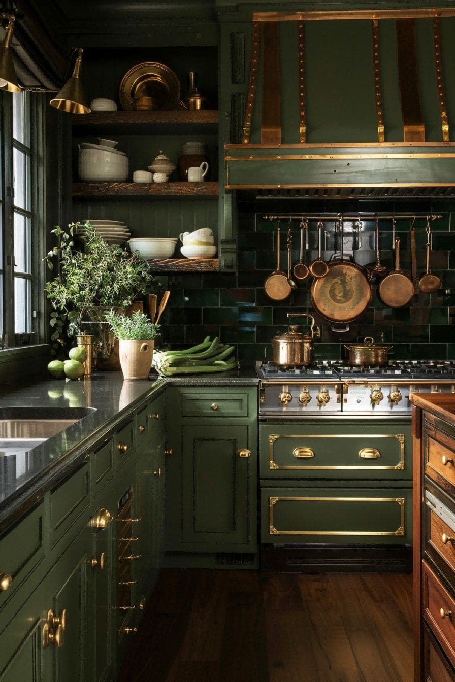 Statement Green and Gold for Olive Green Kitchen 1710820227 4