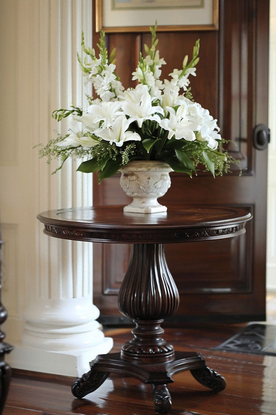 Traditional Pedestal Table For Entryway Table Decor I 1711640458 1