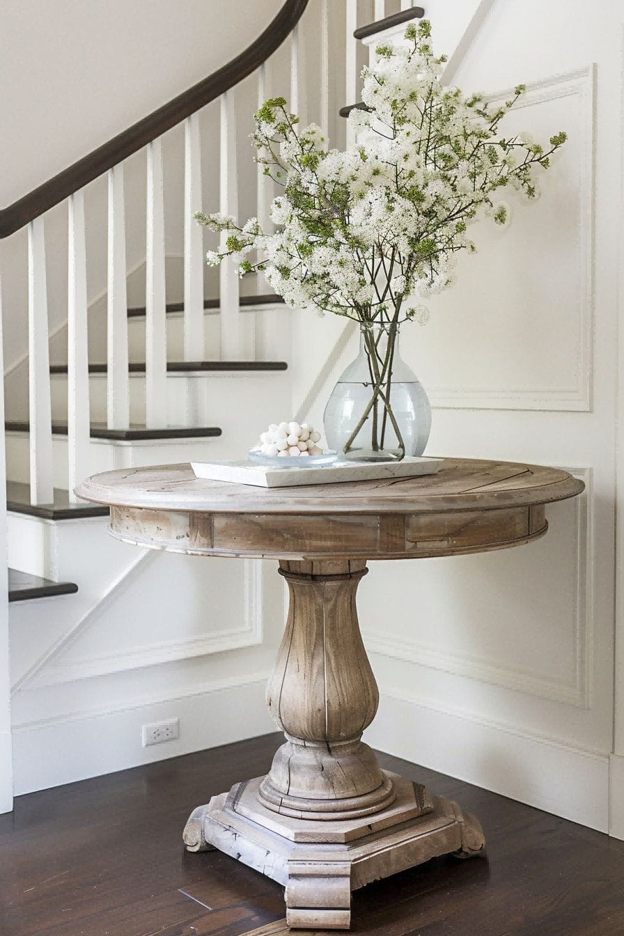 Traditional Pedestal Table For Entryway Table Decor I 1711640458 4
